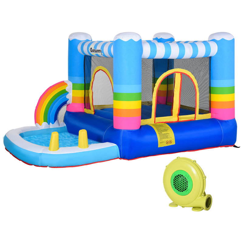 Outsunny Kids Bounce Castle Inflatable House, 2.8 x 1.7 x 1.55m