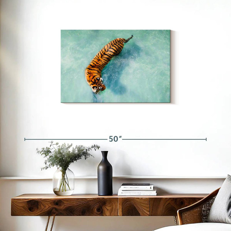 Brampt Pool Tiger, 20" H x 30" W