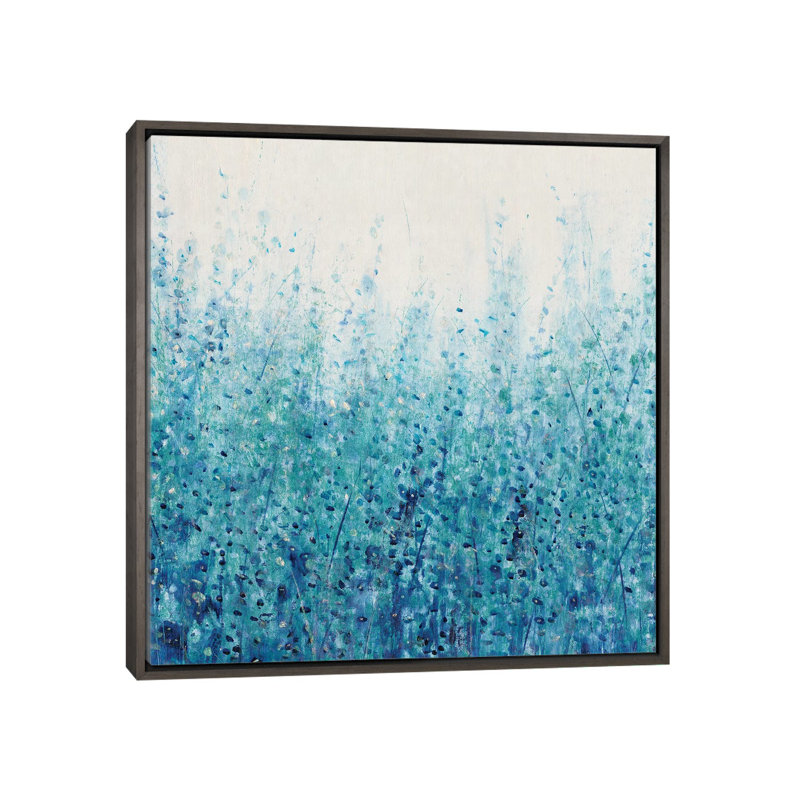 «Misty Blues I», reproduction d'art sur toile encadrée, H 18 po x l 18 po, Impression encadrée sans passe-partout, Gris