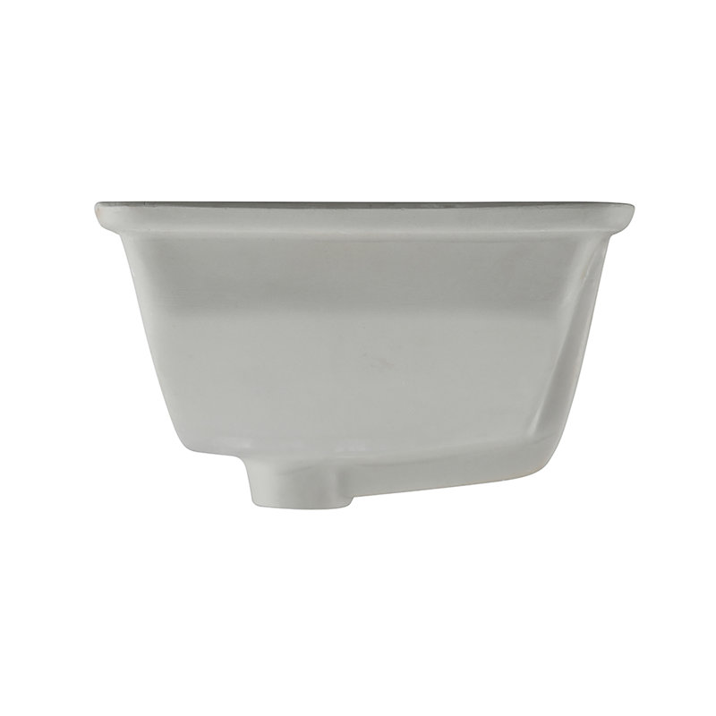 Glossy White Ceramic Rectangular Undermount Bathroom Sink