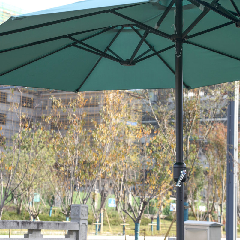 Double Sided Patio Umbrella. Large Rectangular. 100% Fabric. Easy Stop Function. Ideal For Garden, Poolside, Backyard Spot Outdoor Umbrella Rectangular - . Canopy. Effortless Shutting