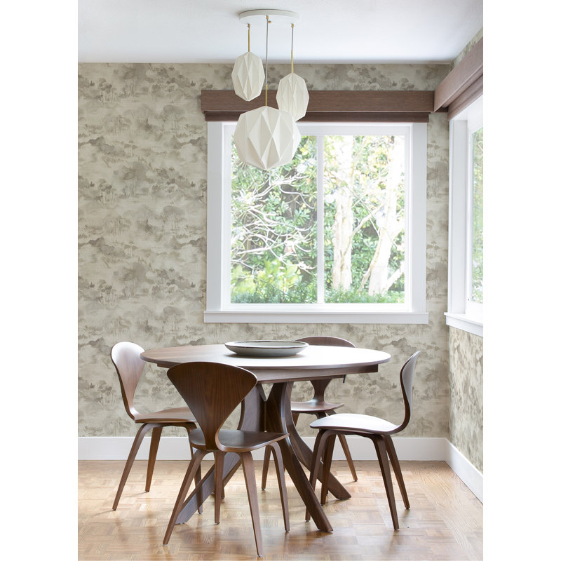 Nara Non-Pasted Toile Wallpaper Roll, Taupe