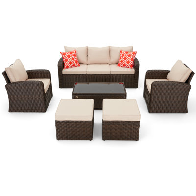 7 - Person Modular Patio Conversation Set with Cushions