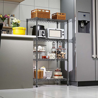 1250 lbs Steel Heavy Duty 5-Tier Utility Shelving Unit Steel Organizer Wire Rack for Home,Kitchen,Office