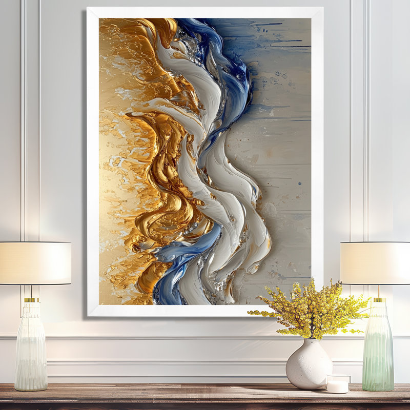Queenborough - Abstract Canvas Art Print, H 44 po x l 34 po, Reproduction encadrée d'une seule photo, Blanc