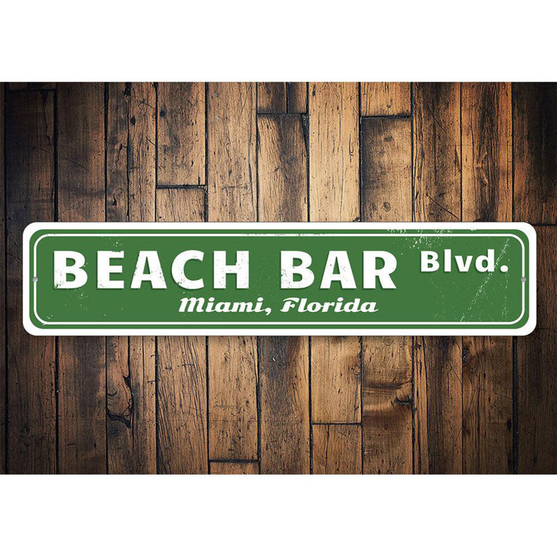 Plaque de plage en aluminium, H 4 po x l 18 po x P 0,04 po