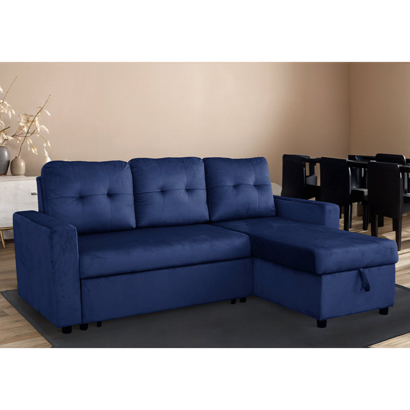 Simba 3 Seater Sofa Bed, Dark Blue