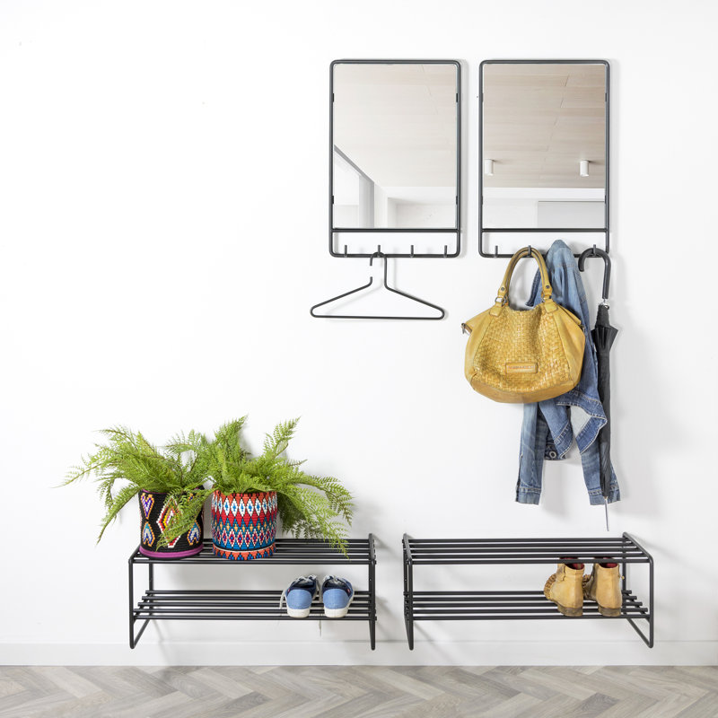 Metal Wall Mirror, Black
