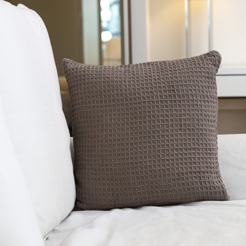  Square 100% Cotton Pillow Cover & Insert, Stone