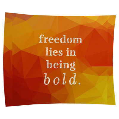 Freedom Lies in Being Bold — Holographic Foil — Landscape Indoor Wall Tapestry