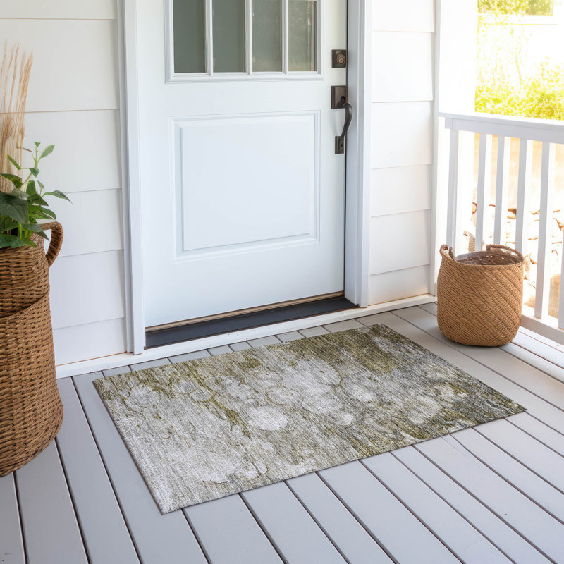 Rawa Washable Abstract Indoor / Outdoor Rug, Rectangle 1'8" x 2'6"