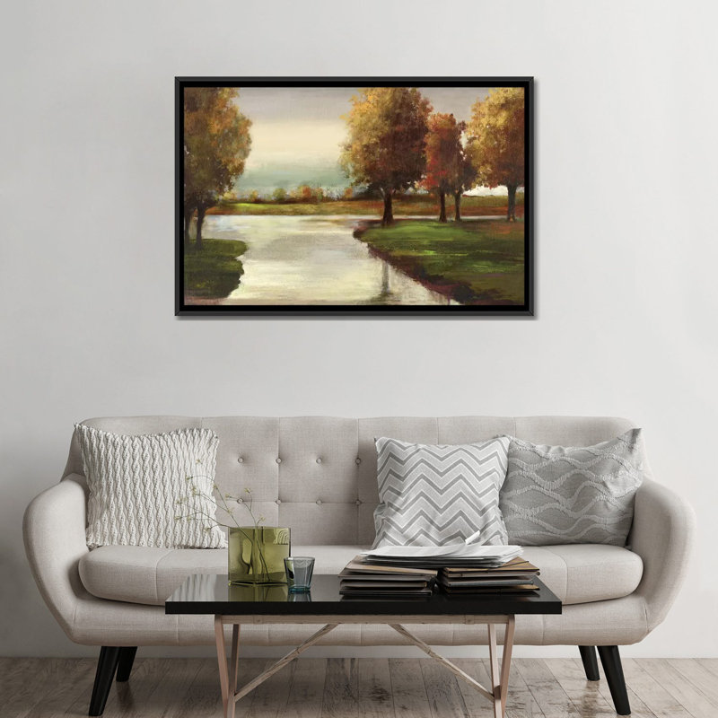 «Arabeska», reproduction sur toile, H 18 po x l 26 po x P 1,5 po, Toile encadrée noire, Pas de tapis