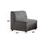 Fauteuil modulaire Bois, velours gris