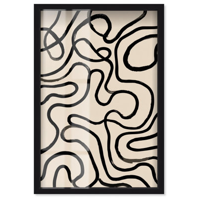 «Path of a Thought I Shadowbox», impression murale moderne par Art Remedy, cadre noir, 21 x 31