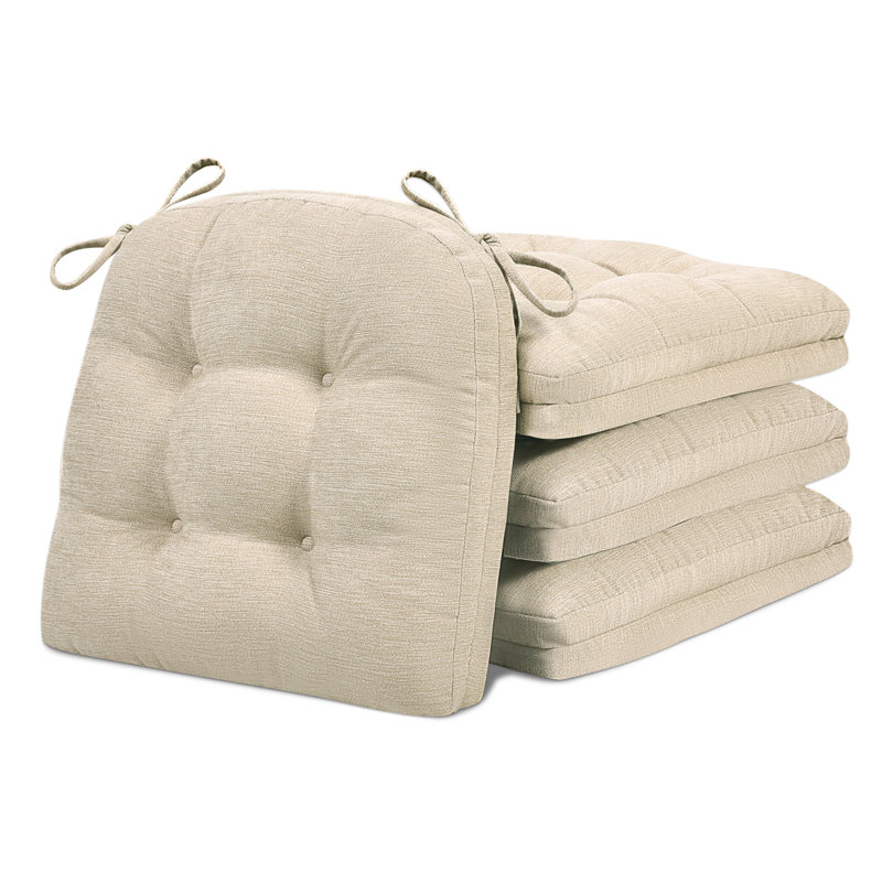 Coussins de chaise pour chaises de salle à manger (ensemble de 4), Kaki