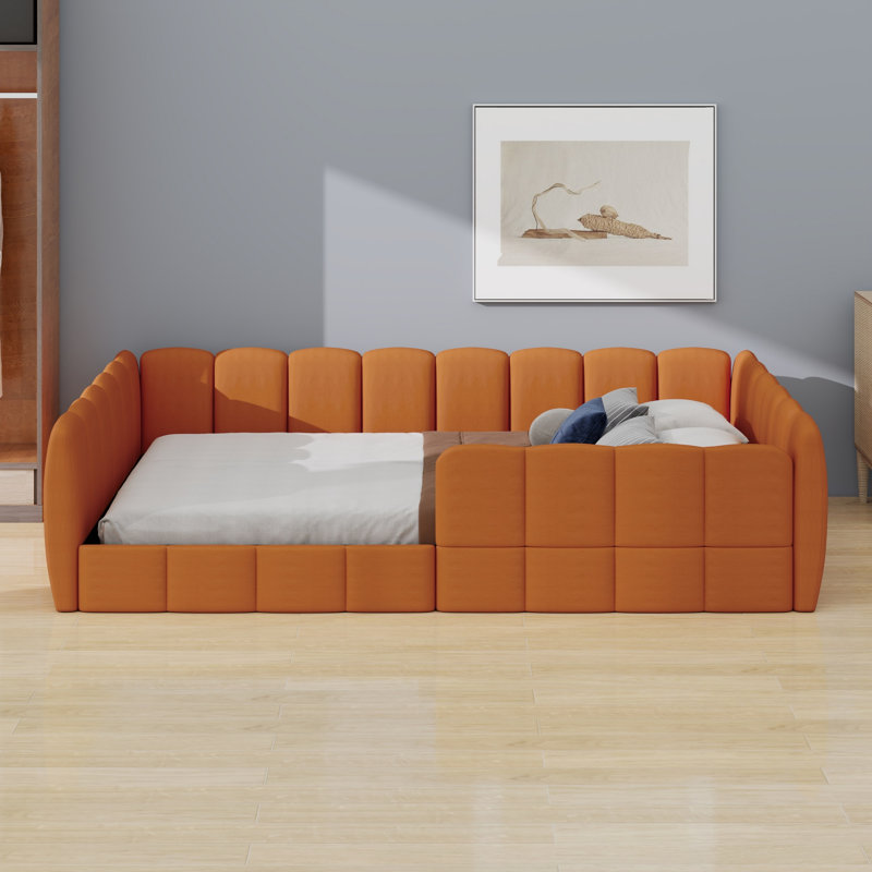 Lit tapissier Minimalist Luxury, Orange citrouille
