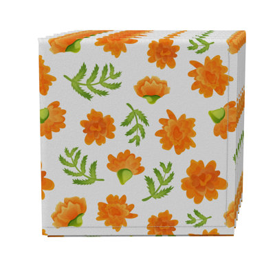 Cotton Twill Floral Square Napkin