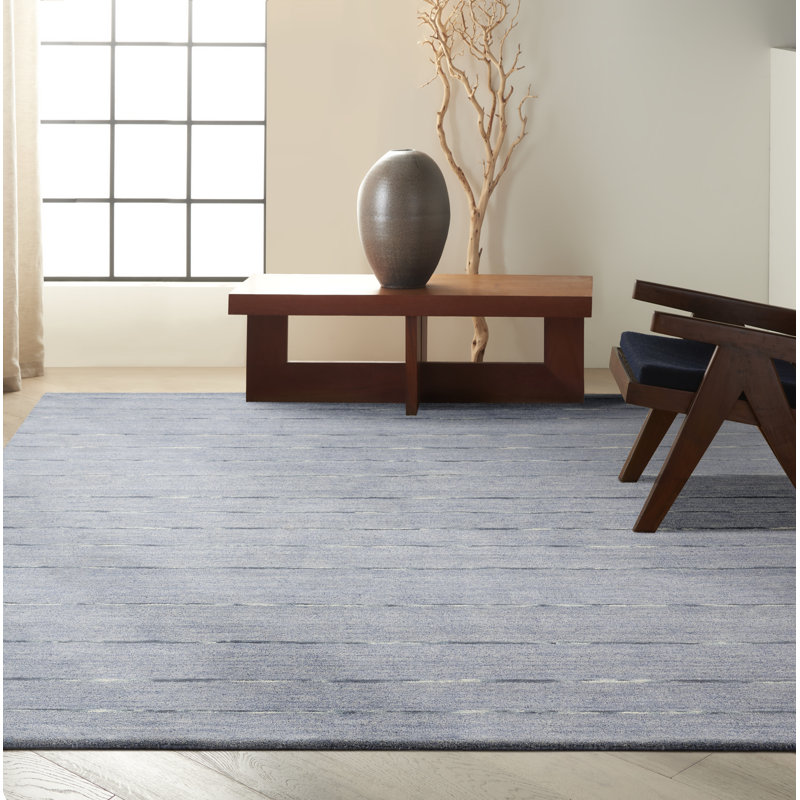 Solid Colour Hand Woven Area Rug, Rectangle 8' x 10'