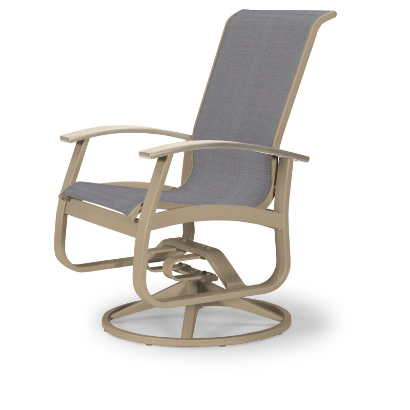 Belle Isle Outdoor Dining Armchair, Desert P60, Textured Snow, Titanium Sunbrella®
