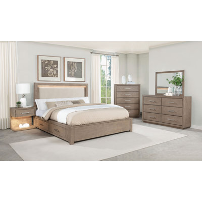 Ensemble de chambre à coucher grand lit 5 pièces Liley