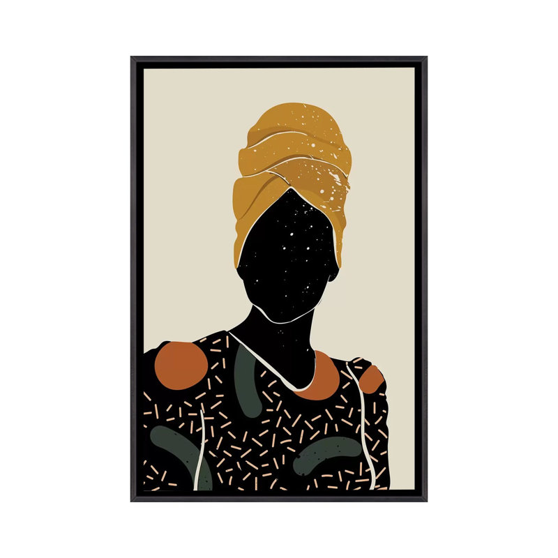 Black Hair X - impression d'art graphique, H 26 po x l 18 po x 1,5 po, Toile avec cadre noir patinée, Pas de tapis