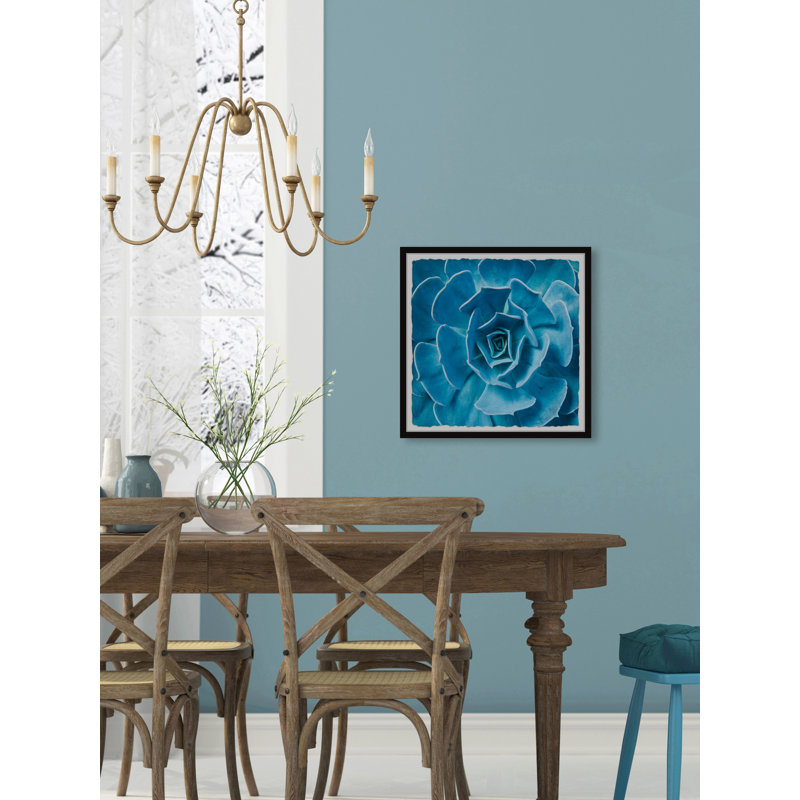 Sky Blue Succulent - Single Picture Frame Painting, 51 cm H x 51 cm W