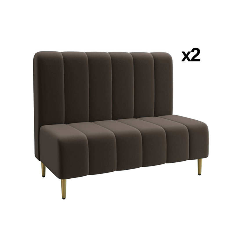 Banc rembourré en velours, Café