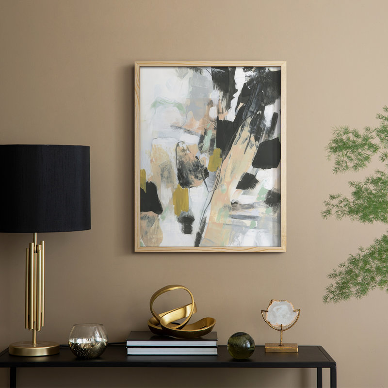 Rose Granite II Framed Print - Solid Wood, Natural, 11" H x 9" W