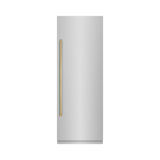 ZLINE Autograph 30 in. Column Refrigerator with Graphite Gray Interior and Champagne Bronze Accents