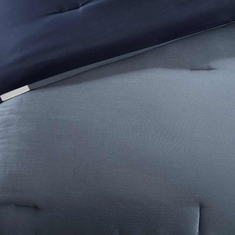 Édredon très grand bleu marine, 7 pièces, tissu neutre pour chambre à coucher, complément d'oreillers décoratifs, Marine