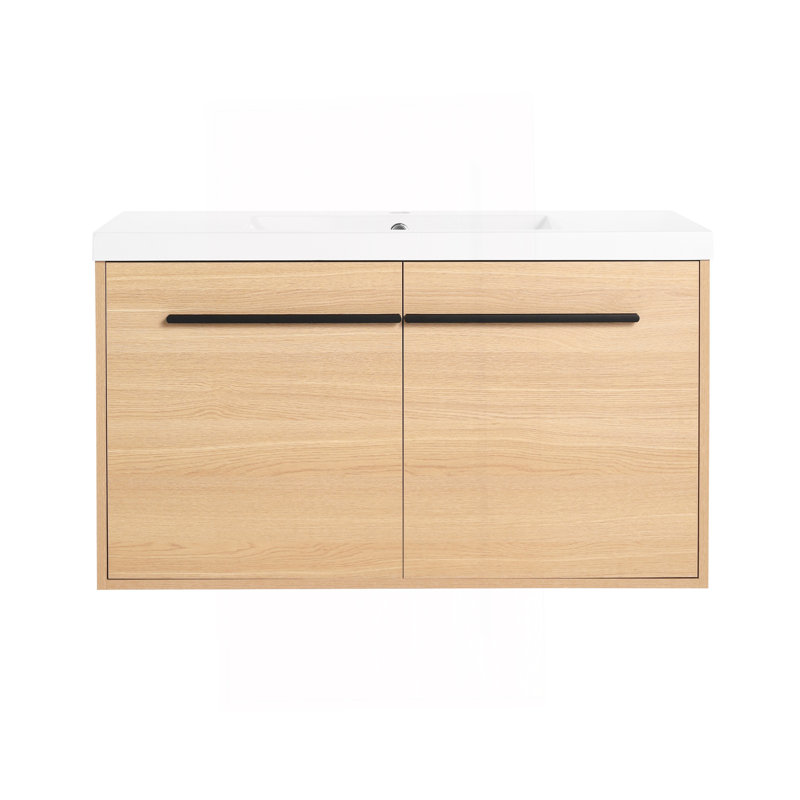 Ensemble de meuble-lavabo en chêne avec lavabo à poser en résine 36 po, 2 portes Oak, Chêne, 36''