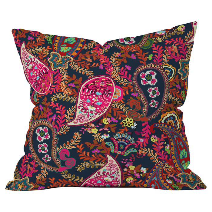 Coussin euro intérieur/extérieur boho motif cachemire