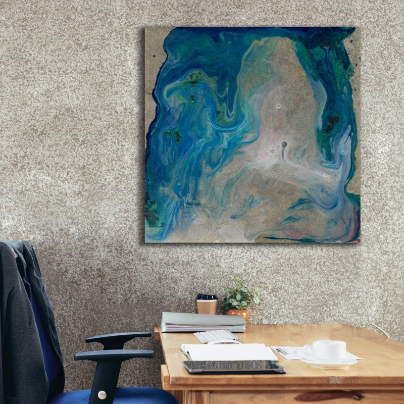 «Barrier Island 2» par Alicia Ludwig, art mural sur toile, H 37 po x l 37 po x P 1,5 po