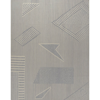 Tapis à tissage plat zone grise handwoven