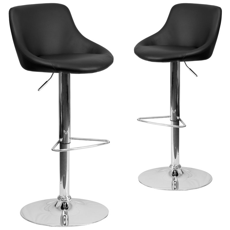 Tabouret de bar à hauteur réglable Gavin, Noir