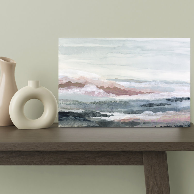 Art contemporain, paysage marin abstrait moderne de rêve, H 12 po x l 18 po