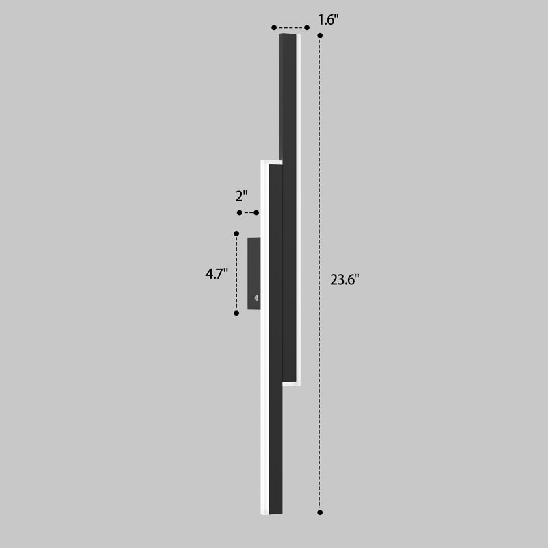 Applique murale encastrée à piles avec télécommande, Doré, H 31,5 po x l 5 po x P 1,3 po