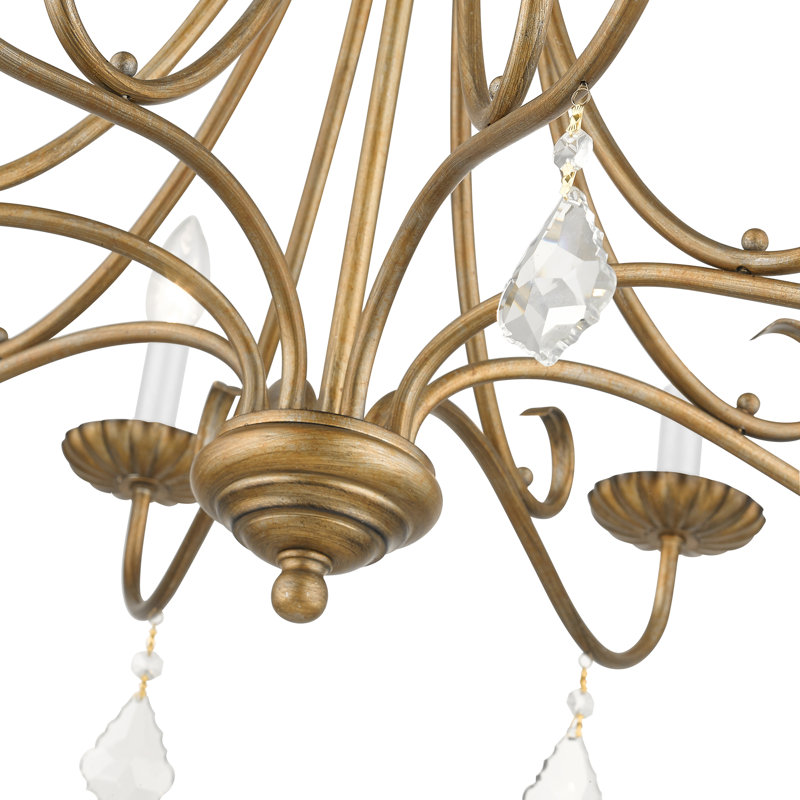 Gilbahar 8 - Light Dimmable Chandelier, Antique Gold Leaf