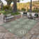 Paseo Tiaret All-Weather Flatweave Indoor/Outdoor Area Rug, Olive Green Cream Tribal Sunburst – Patio, Deck, Porch & Poolside