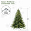 Arbre de Noël artificiel pré-éclairé avec 450 lumières incandescentes blanc chaud, 2225 pointes, pin articulé en PE + PVC avec branches à mémoire de forme partielle, support en métal pliable pour la décoration des Fêtes-1776495902