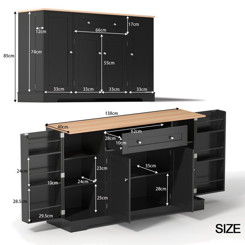 Sideboard, Natural+Black
