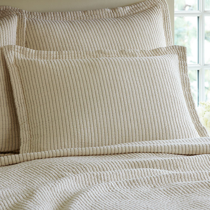 Hudson Stripe Cotton Blend No Sham Set, Cream, King