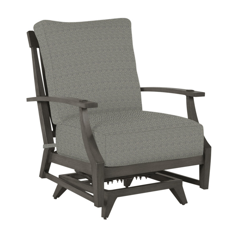 Croquet Patio Chair with Cushions, Slate Gray, No Welt, Intermix Bark