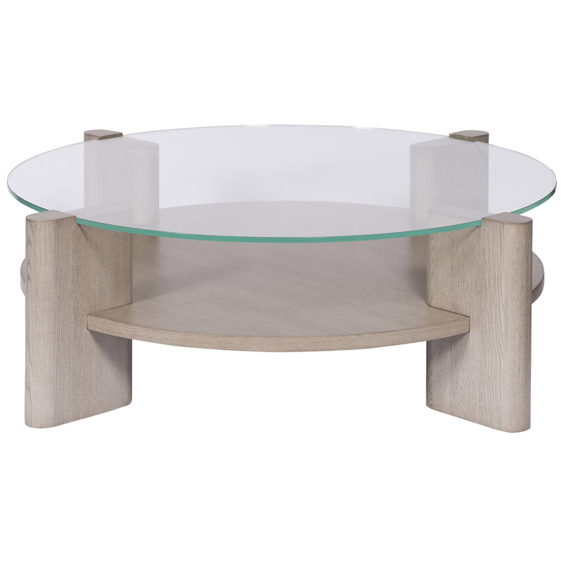 Wolcott Glass Cocktail Table, Casa Blanca, 17.5" H x 55" L x 55" W