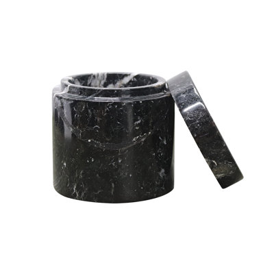 Black Zebra Marble Keepsake Urn with Lid