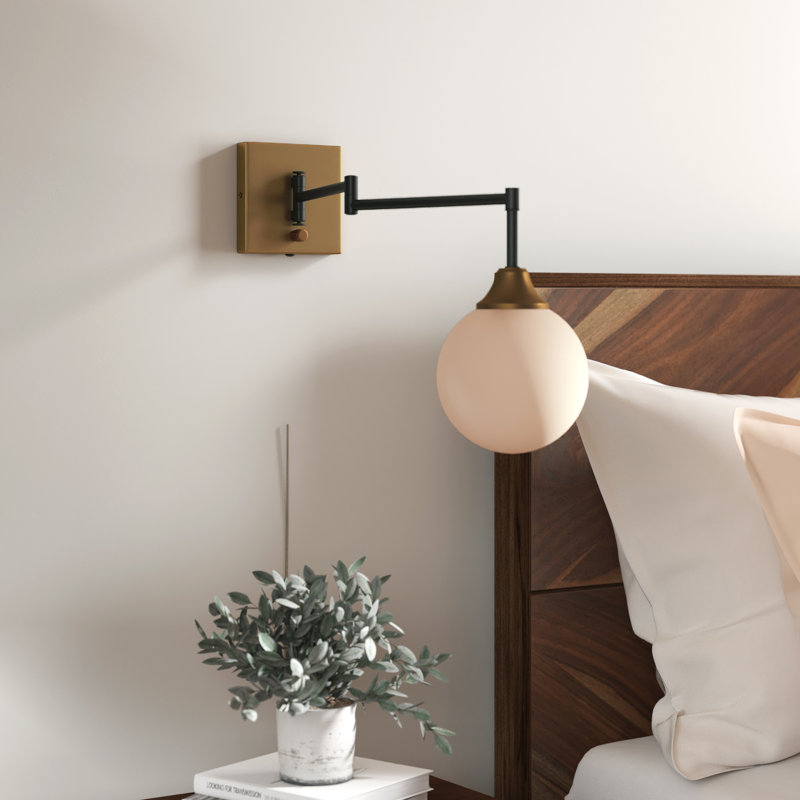 Hallas 1-Light Dimmable Swing Arm Sconce