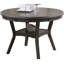 Table de salle à manger en bois d'hévéa, gris, rond avec tablette gris moderne, rond, fabriqué en-1272190014