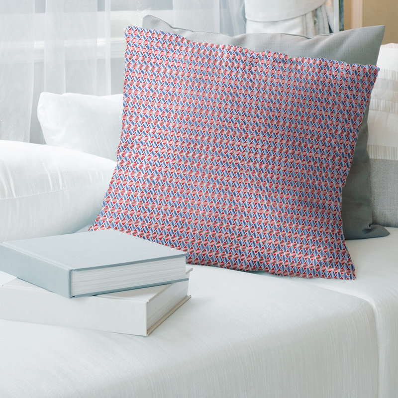 Coussin décoratif géométrique 14 po, 20 po x 20 po, Mauve clair / rouge