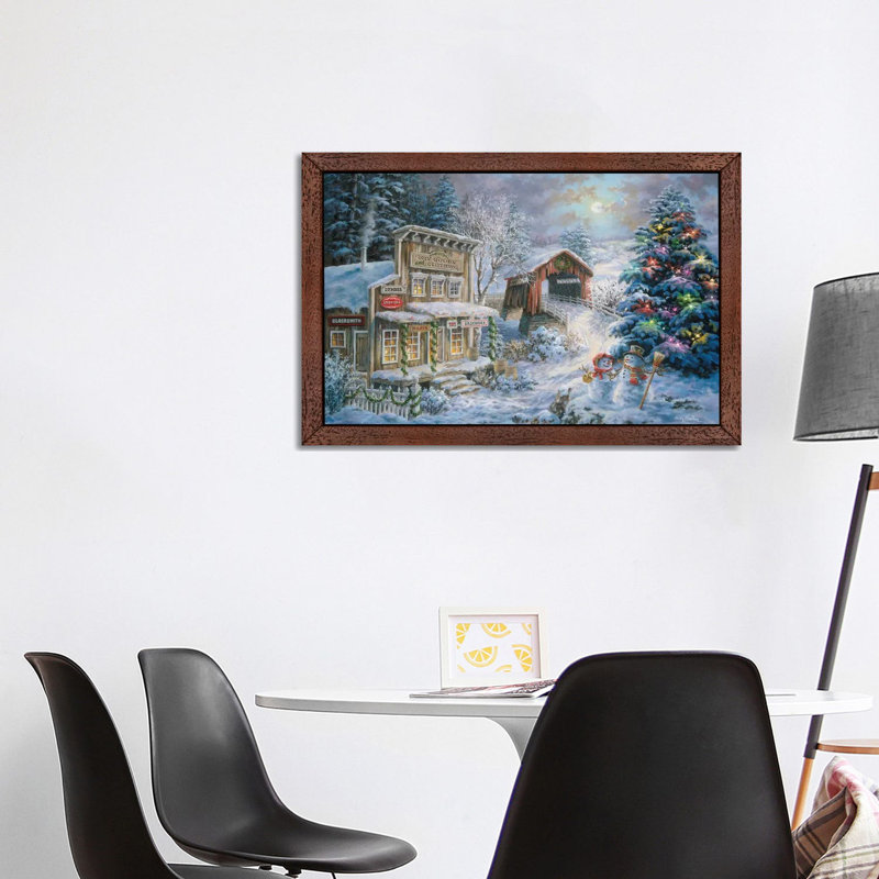 Country Shopping by Nicky Boehme - Floater Frame Painting on Canvas, 152.5 cm H x 101.5 cm W, Brown