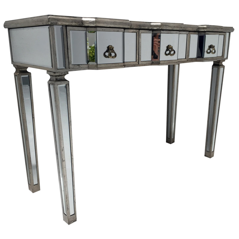 Broussard 112cm Glass Top Console Table